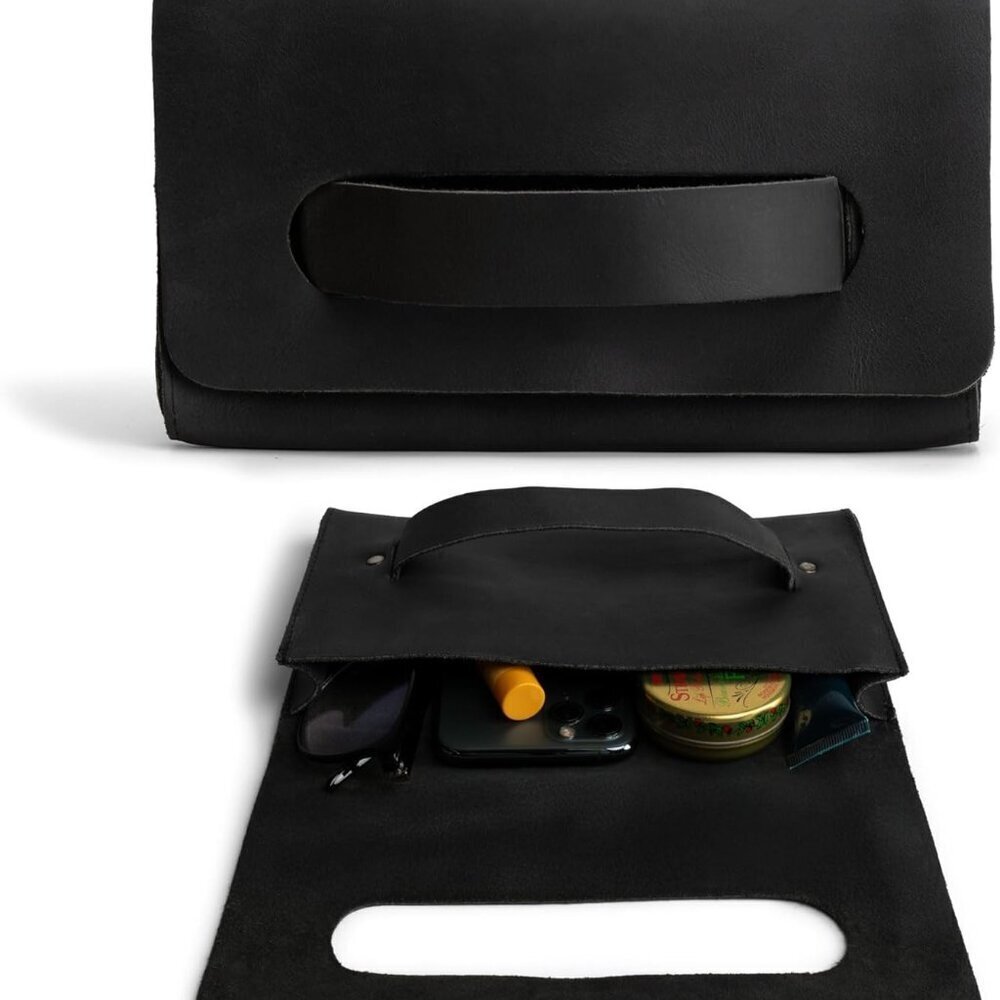 Rectangular Leather Clutch Wallet with Handle for Cards Money Stylish Handbag